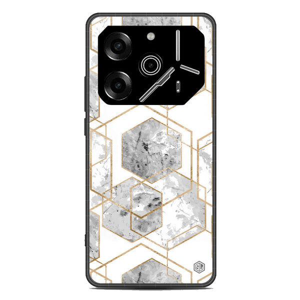 Stylish Marble Series Soft Phone Case - Metal Case - Design 2 - Tecno Pova 6