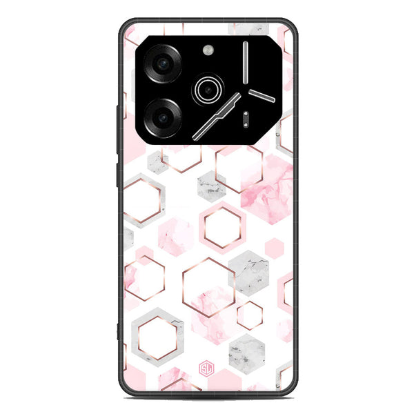 Stylish Marble Series Soft Phone Case - Metal Case - Design 4 - Tecno Pova 6