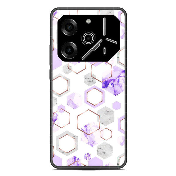 Stylish Marble Series Soft Phone Case - Metal Case - Design 5 - Tecno Pova 6