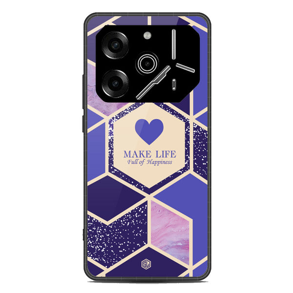 Happiness Series Soft Phone Case - Metal Case - Design 2 - Tecno Pova 6