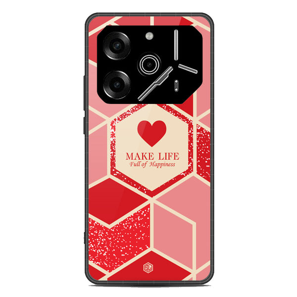 Happiness Series Soft Phone Case - Metal Case - Design 5 - Tecno Pova 6