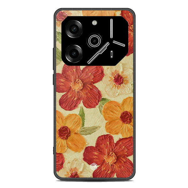 Floral Series Soft Phone Case - Metal Case - Design 6 - Tecno Pova 6