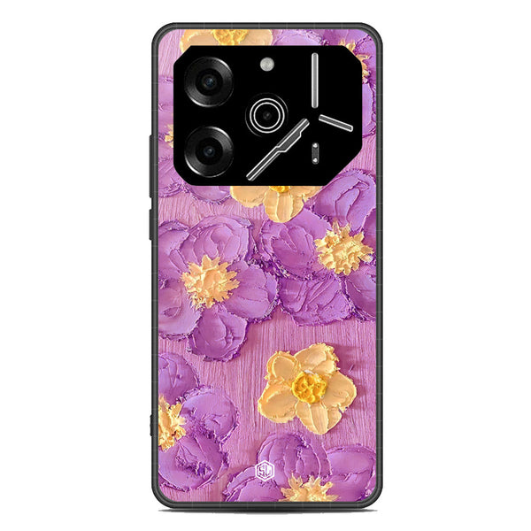 Floral Series Soft Phone Case - Metal Case - Design 8 - Tecno Pova 6