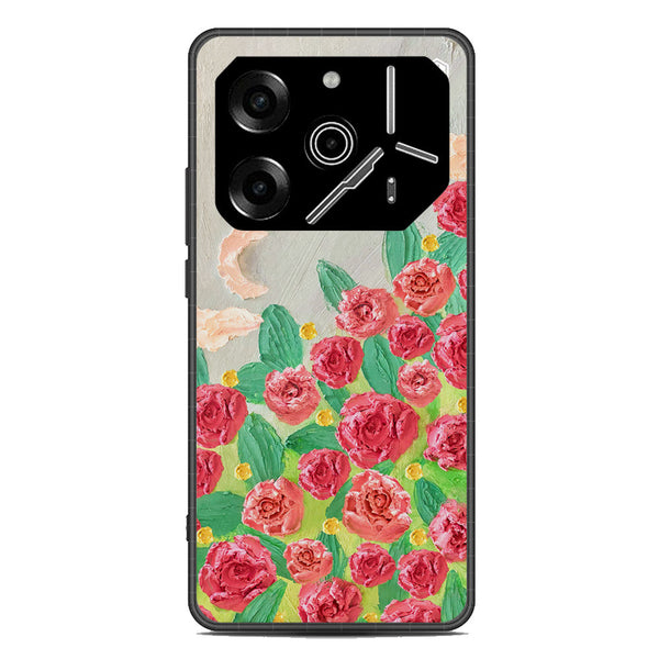 Floral Series Soft Phone Case - Metal Case - Design 10 - Tecno Pova 6