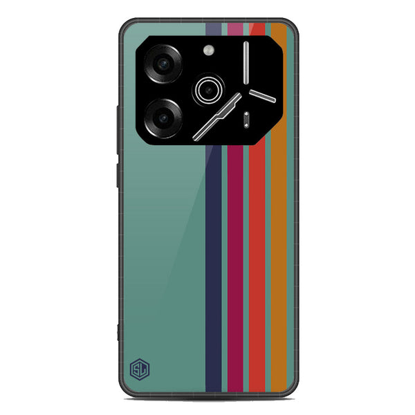 Retro Stripes Series Soft Phone Case - Metal Case - Design 5 - Tecno Pova 6