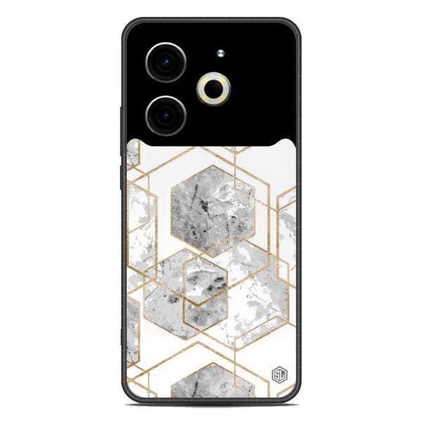 Stylish Marble Series Soft Phone Case - Metal Case - Design 2 - Tecno Pova 6 Neo
