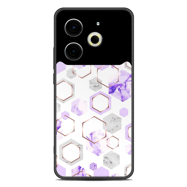 Stylish Marble Series Soft Phone Case - Metal Case - Design 5 - Tecno Pova 6 Neo