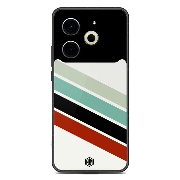Retro Stripes Series Soft Phone Case - Metal Case - Design 2 - Tecno Pova 6 Neo