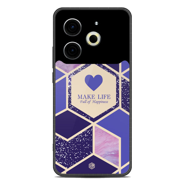 Happiness Series Soft Phone Case - Metal Case - Design 2 - Tecno Pova 6 Neo