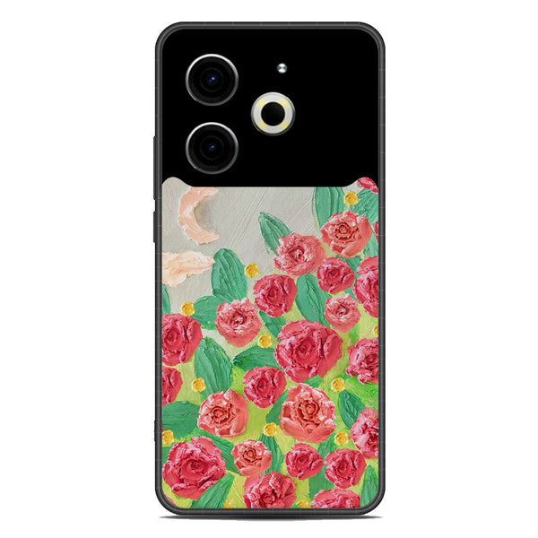 Floral Series Soft Phone Case - Metal Case - Design 10 - Tecno Pova 6 Neo