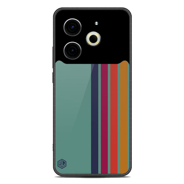 Retro Stripes Series Soft Phone Case - Metal Case - Design 5 - Tecno Pova 6 Neo