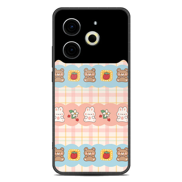 Cute Korean Design Series Soft Phone Case - Metal Case - Design 5 - Tecno Pova 6 Neo