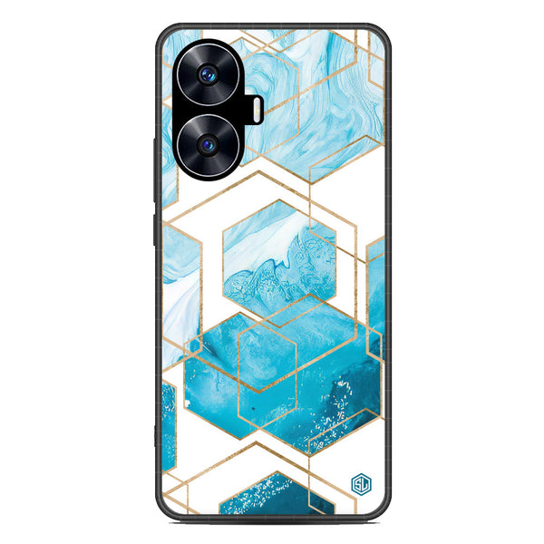 Stylish Marble Series Soft Phone Case - Metal Case - Design 1 - Realme C55