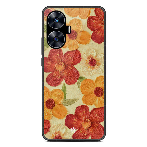 Floral Series Soft Phone Case - Metal Case - Design 6 - Realme C55