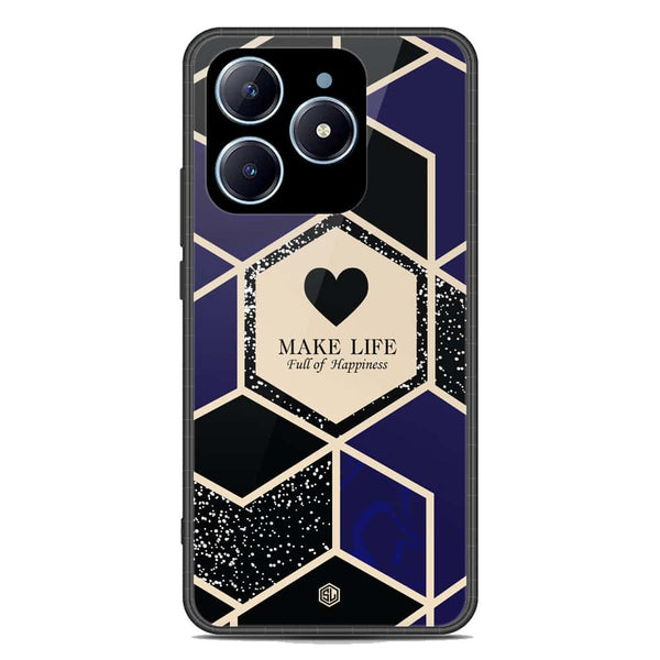 Happiness Series Soft Phone Case - Premium Glass Case - Design 1 - Realme C61