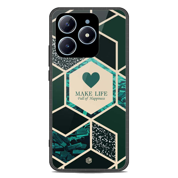 Happiness Series Soft Phone Case - Premium Glass Case - Design 4 - Realme C61
