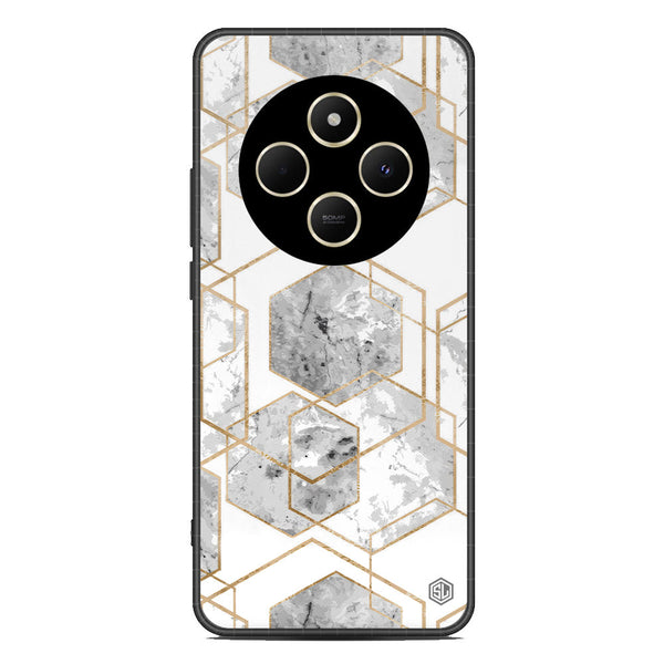 Stylish Marble Series Soft Phone Case - Metal Case - Design 2 - Xiaomi Redmi 14C