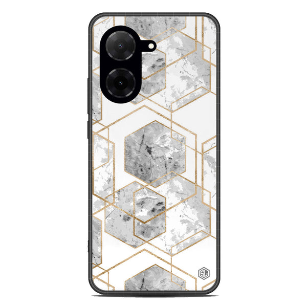Stylish Marble Series Soft Phone Case - Metal Case - Design 2 - Xiaomi Redmi A5 4G
