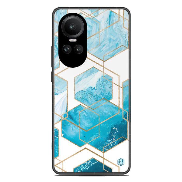 Stylish Marble Series Soft Phone Case - Premium Glass Case - Design 1 - Oppo Reno 10 Pro