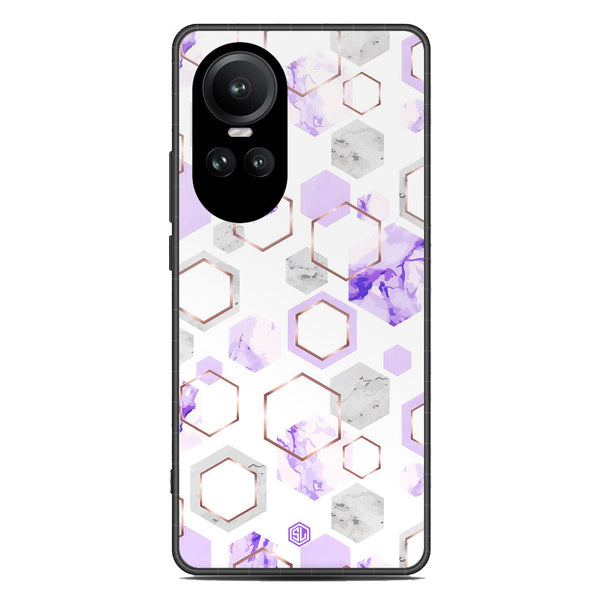 Stylish Marble Series Soft Phone Case - Premium Glass Case - Design 5 - Oppo Reno 10 Pro