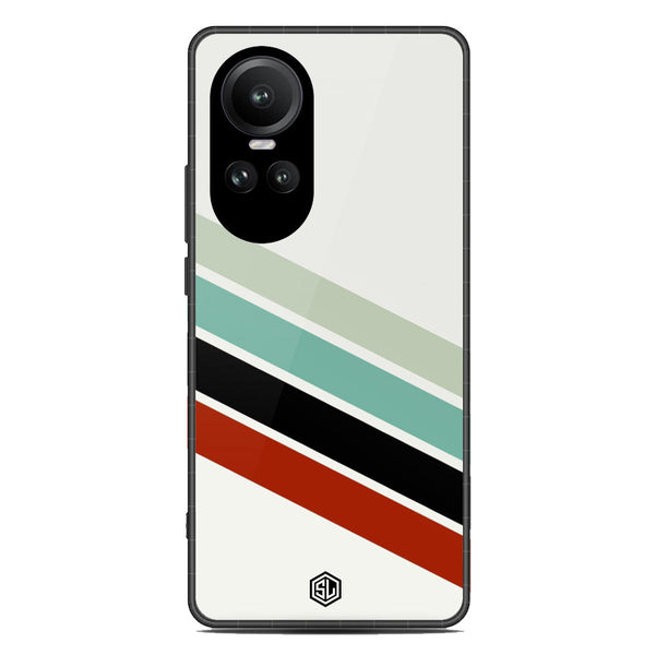 Retro Stripes Series Soft Phone Case - Premium Glass Case - Design 2 - Oppo Reno 10 Pro