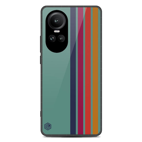 Retro Stripes Series Soft Phone Case - Premium Glass Case - Design 5 - Oppo Reno 10 Pro