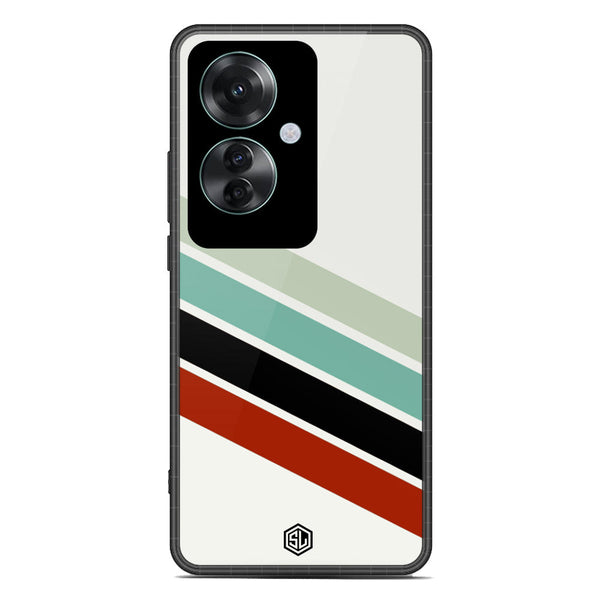 Retro Stripes Series Soft Phone Case - Premium Glass Case - Design 2 - Oppo Reno 11F