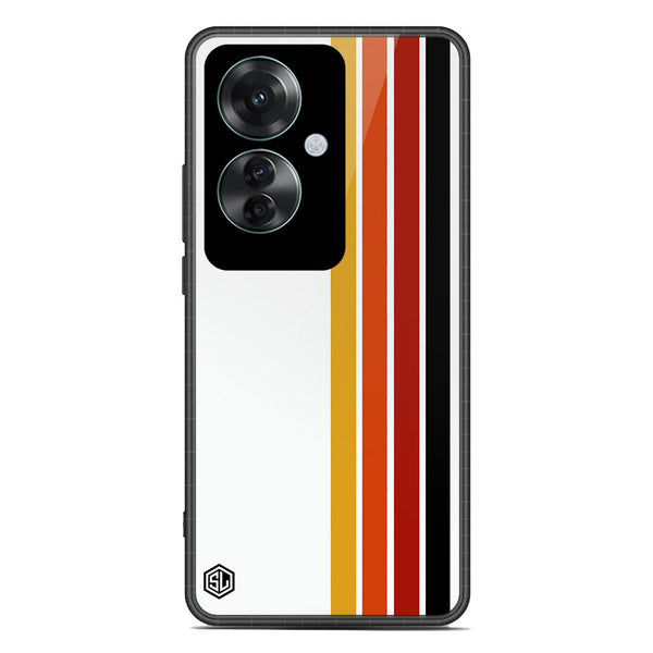 Retro Stripes Series Soft Phone Case - Premium Glass Case - Design 4 - Oppo Reno 11F
