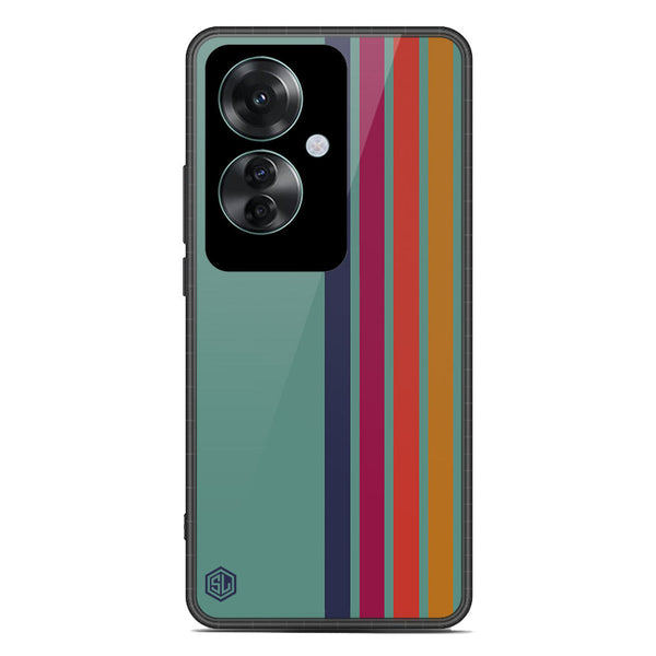 Retro Stripes Series Soft Phone Case - Premium Glass Case - Design 5 - Oppo Reno 11F
