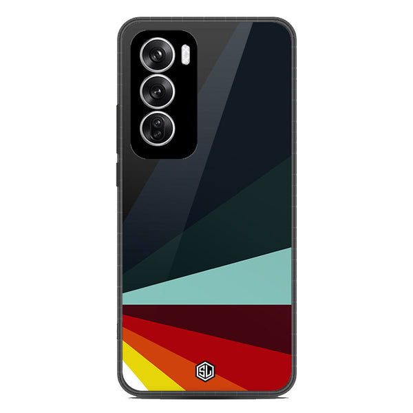 Retro Stripes Series Soft Phone Case - Metal Case - Design 1 - Oppo Reno 12