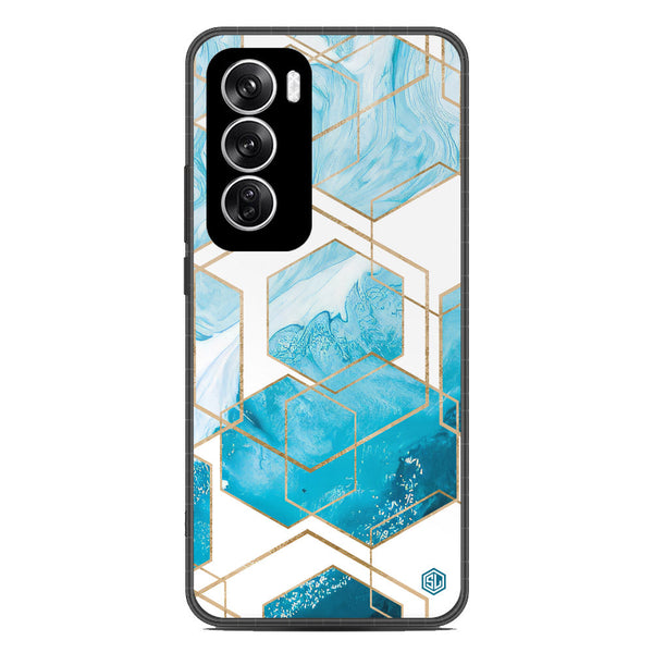 Stylish Marble Series Soft Phone Case - Metal Case - Design 1 - Oppo Reno 12