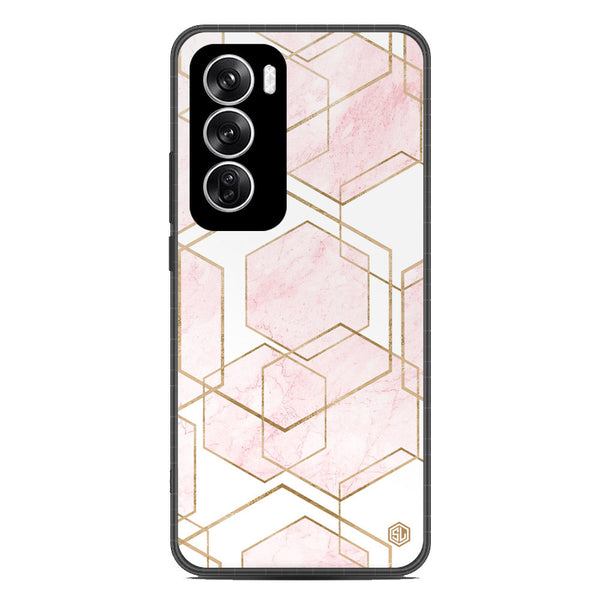 Stylish Marble Series Soft Phone Case - Metal Case - Design 3 - Oppo Reno 12