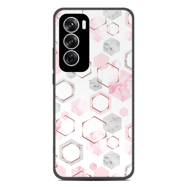 Stylish Marble Series Soft Phone Case - Metal Case - Design 4 - Oppo Reno 12