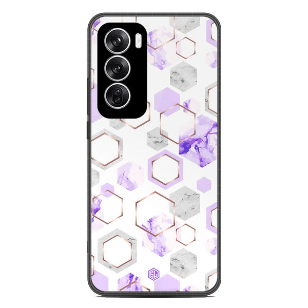 Stylish Marble Series Soft Phone Case - Metal Case - Design 5 - Oppo Reno 12
