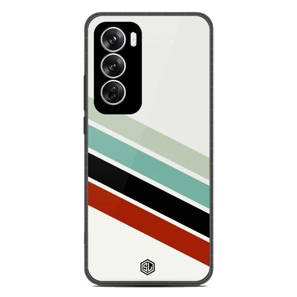Retro Stripes Series Soft Phone Case - Metal Case - Design 2 - Oppo Reno 12