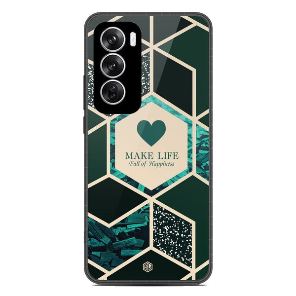 Happiness Series Soft Phone Case - Metal Case - Design 4 - Oppo Reno 12