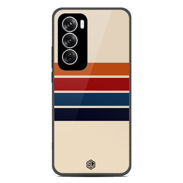 Retro Stripes Series Soft Phone Case - Metal Case - Design 3 - Oppo Reno 12