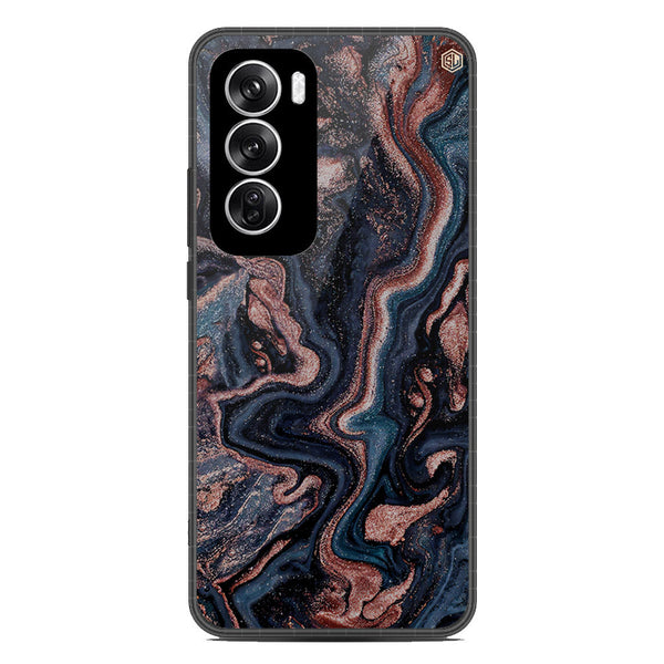 Marble Series Soft Phone Case - Metal Case - Design 4 - Oppo Reno 12