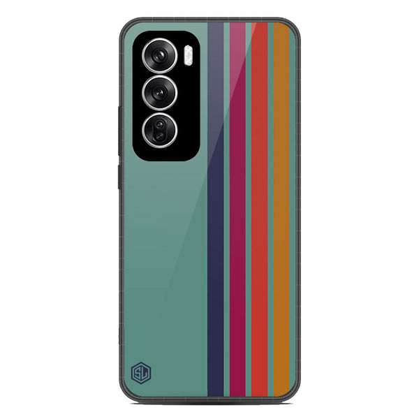 Retro Stripes Series Soft Phone Case - Metal Case - Design 5 - Oppo Reno 12