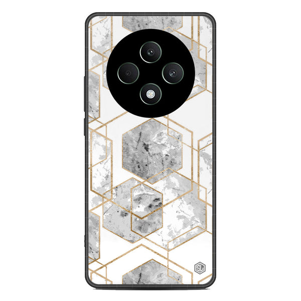 Stylish Marble Series Soft Phone Case - Metal Case - Design 2 - Oppo Reno 12F