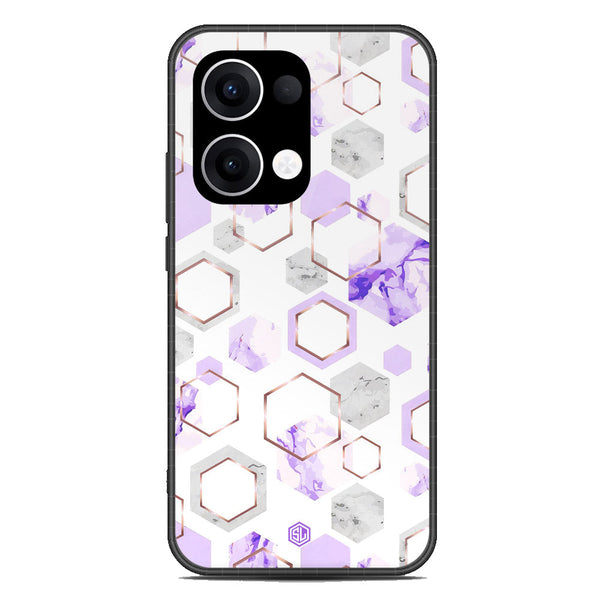 Stylish Marble Series Soft Phone Case - Metal Case - Design 5 - Oppo Reno 13