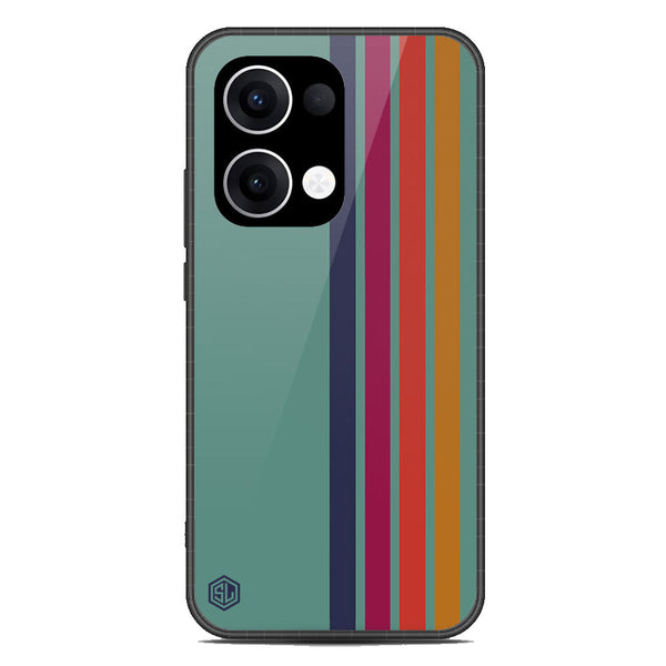 Retro Stripes Series Soft Phone Case - Metal Case - Design 5 - Oppo Reno 13