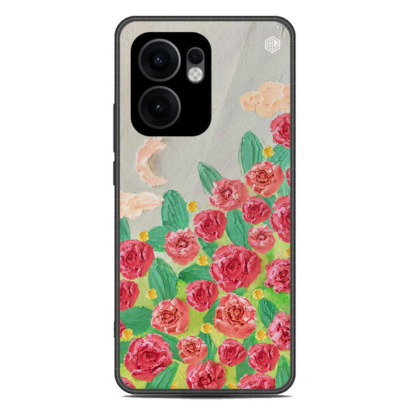 Floral Series Soft Phone Case - Metal Case - Design 10 - Oppo Reno 13F 4G