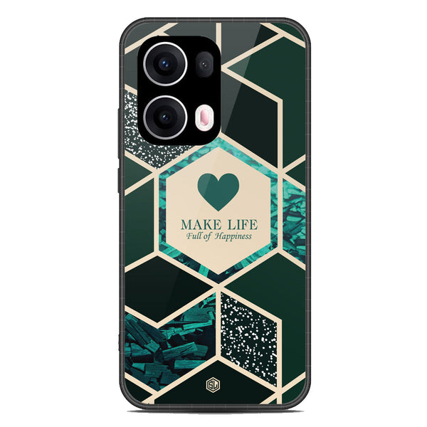 Happiness Series Soft Phone Case - Metal Case - Design 4 - Oppo Reno 13 Pro