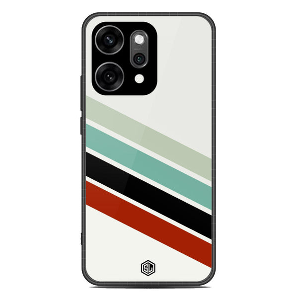 Retro Stripes Series Soft Phone Case - Glass Case - Design 2 - Oppo Reno 14