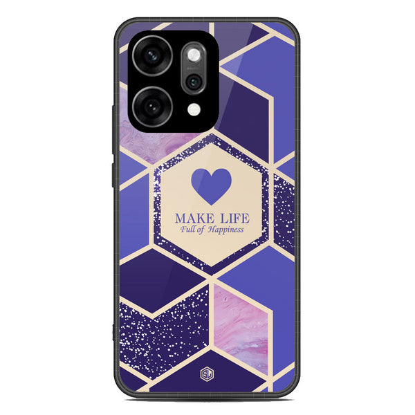 Happiness Series Soft Phone Case - Glass Case - Design 2 - Oppo Reno 14