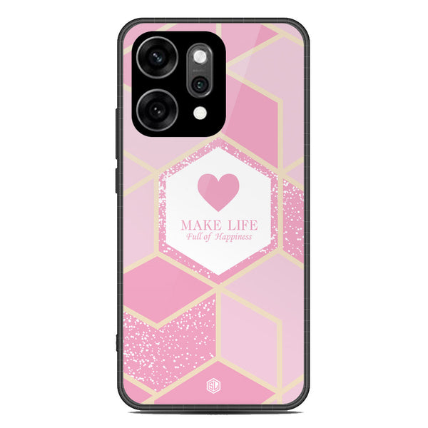 Happiness Series Soft Phone Case - Glass Case - Design 3 - Oppo Reno 14