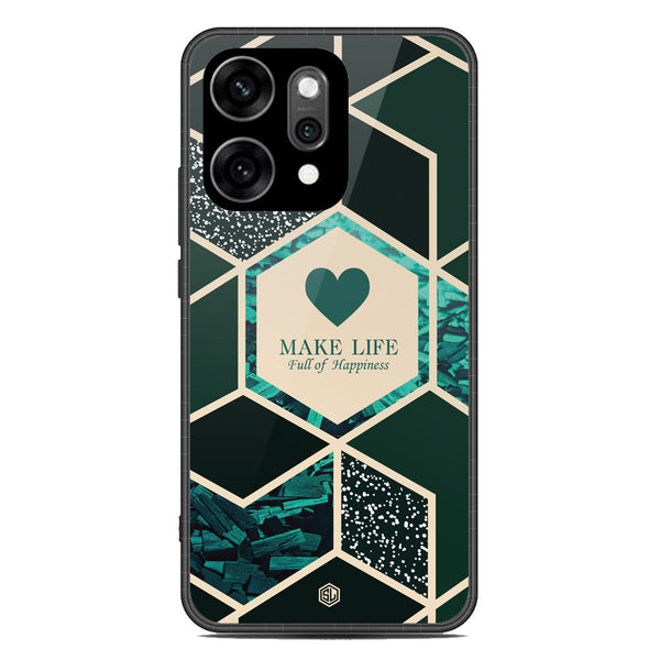 Happiness Series Soft Phone Case - Glass Case - Design 4 - Oppo Reno 14