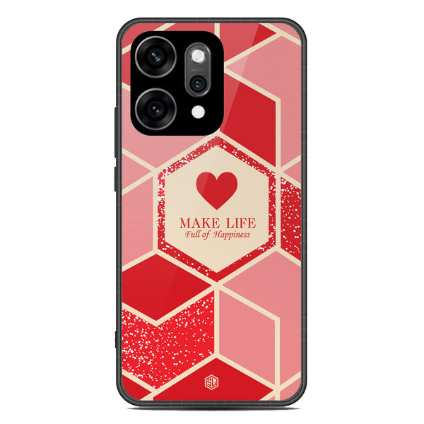 Happiness Series Soft Phone Case - Glass Case - Design 5 - Oppo Reno 14