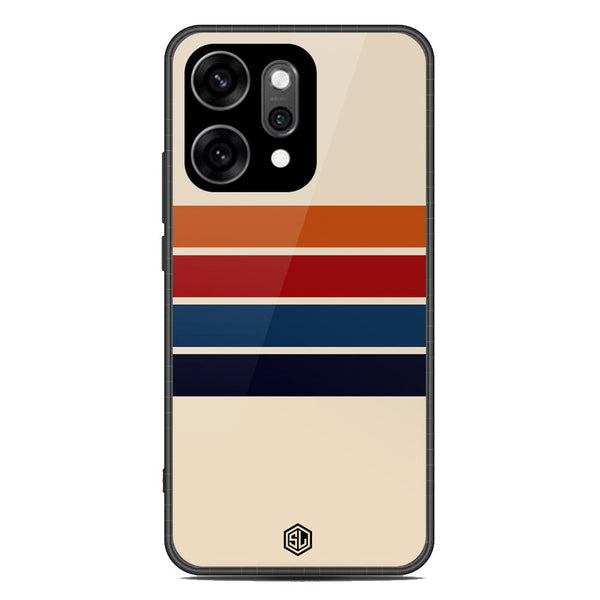 Retro Stripes Series Soft Phone Case - Glass Case - Design 3 - Oppo Reno 14